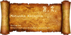 Matuska Koletta névjegykártya
